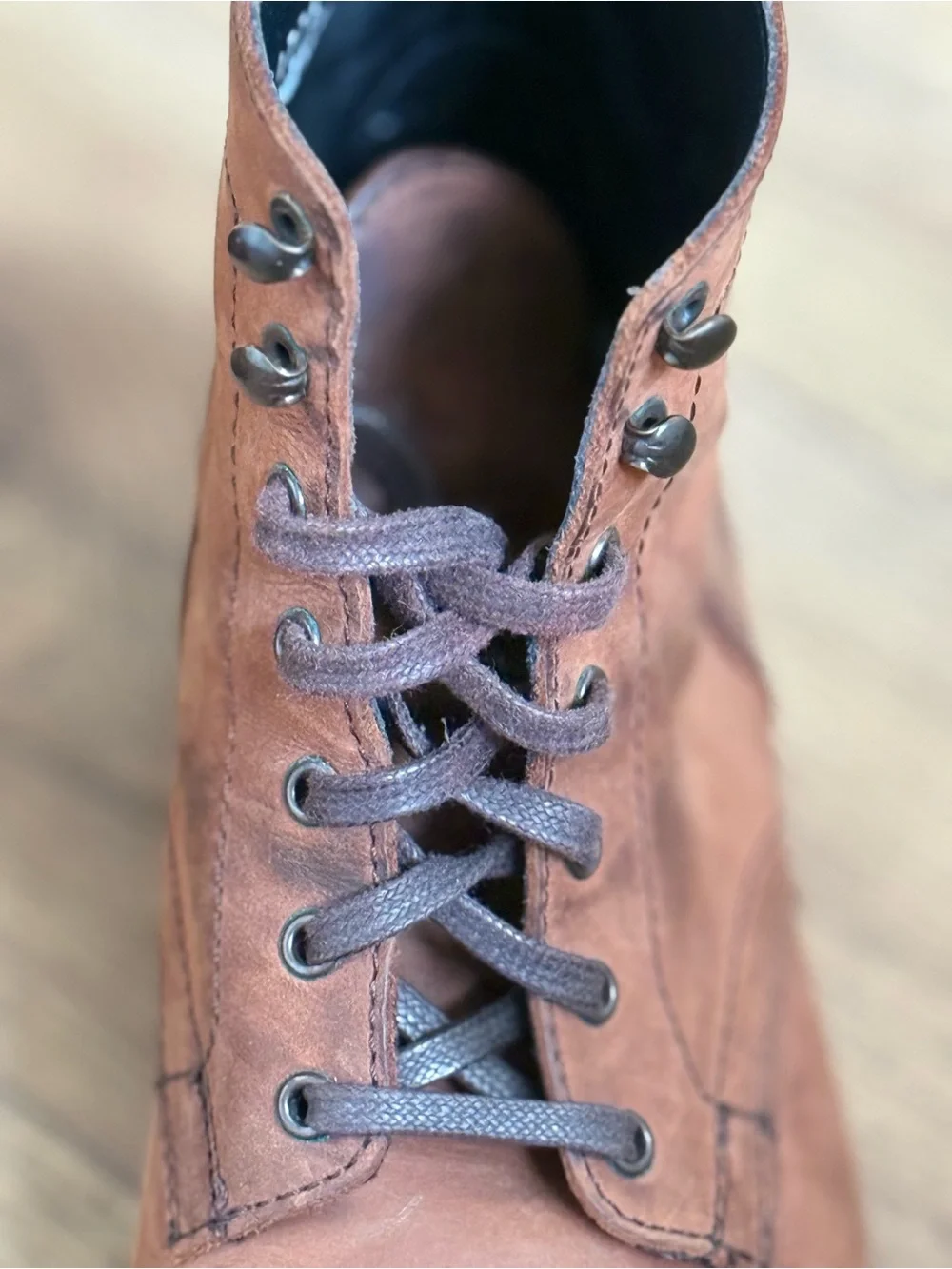 Thursday Captain Boots Men 10.5 Terracotta Brown Leather Cap Toe Lace Up